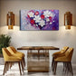 White and Red Flowers Heart Wall Art Canvas Office Home Room Framed 120x60cm