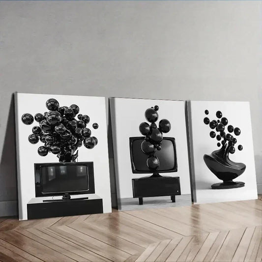 3pcs Many Floating Spheres Wall Art Set Canvas Framed 40x60cm - High Quality Print 100% Australian Made Wall Canvas Ready to Hang