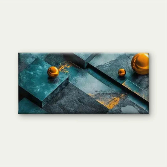 Abstract Geometric Shapes Wall Art Canvas Office Home Room Framed 80x45cm