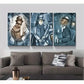 3pcs Abstract Figures in Stylish Attire, Metal Print Ready to Hang Art