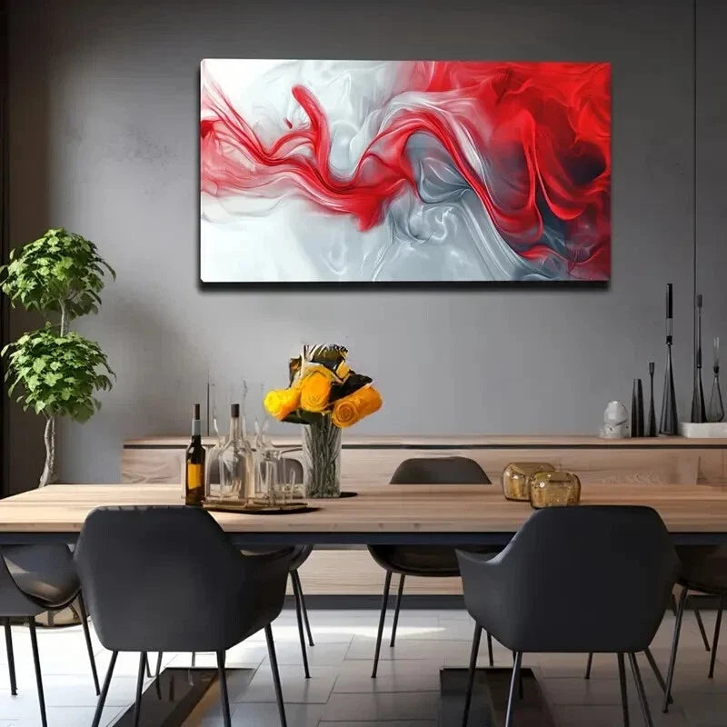 Colors Presented In Flowing Wall Art Canvas Office Home Room Framed 120x60cm