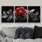 3pcs Jewel rose Art Painting Metal Print Ready to Hang Art