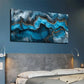 Blue Agate Texture Wall Art canvas office home room framed 120x60cm