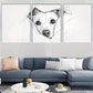 3pcs Cozy puppy Black and White SketchWall Art Set Canvas Framed 40x60cm - High Quality Print 100% Australian Made Wall Canvas Ready to Hang