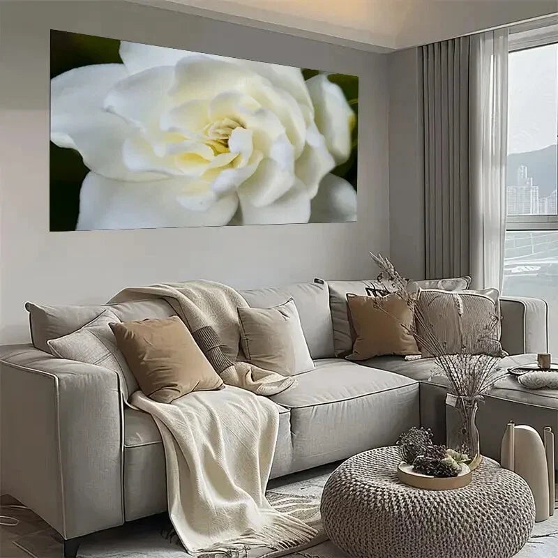 Realistic White Rose Elegant Wall Art wall canvas office home room framed 120x60cm