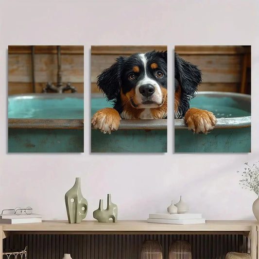 3pcs Bernese Mountain Dog Animal Metal Print Ready to Hang Art