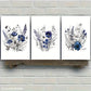 3pcs Space Lavender Dried Flower Art Print Metal Print Ready to Hang Art