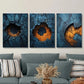 3pcs Abstract Blue Metal Texture Metal Print Ready to Hang Art