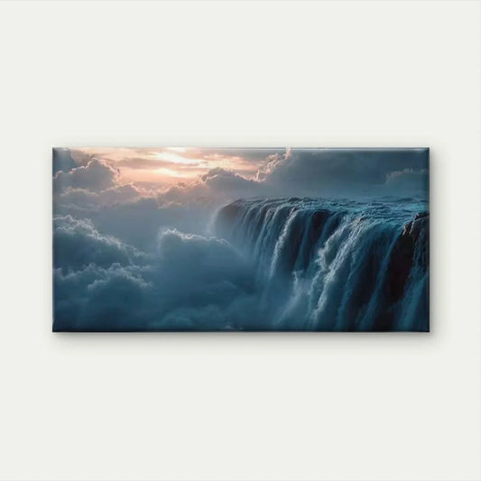 Enchanting Stunning Waterfall Wall Art Canvas Office Home Room Framed 80x45cm