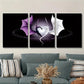 3pcs beautiful love purple and white dragon, Metal Print Ready to Hang Art