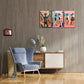 3pcs Tribal Hunt Art, Morning Walk Figure Art Metal Print Ready to Hang Art