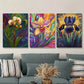 3pcs Elegant Orchids with Watercolor Effect Metal Print Ready to Hang Art