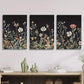 3pcs ,simple floral decorative art on black back Metal Print Ready to Hang Art