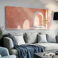 Peach Pastel Arche Columns wall canvas office home room framed 120x60cm