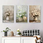 3pcs Elegant Flower Vase Vintage Metal Print Ready to Hang Art
