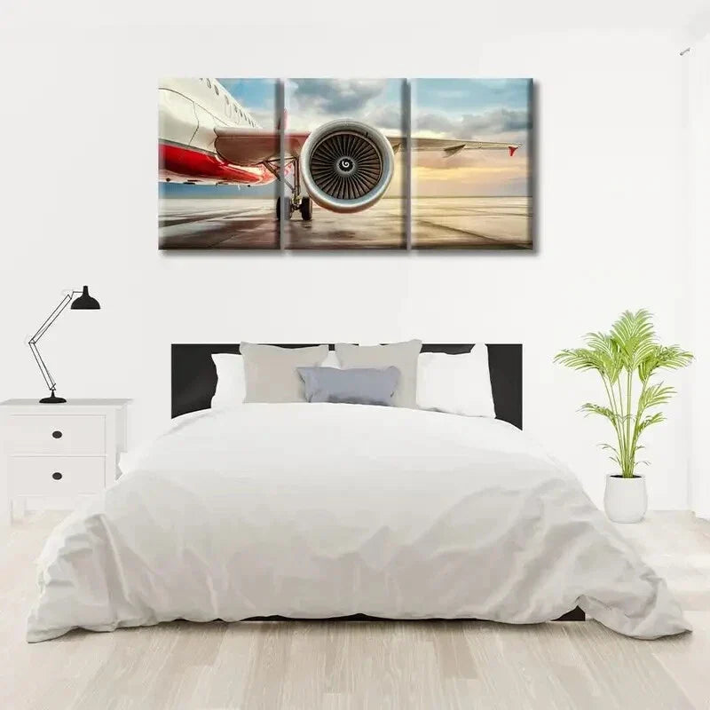 3pcs Jet Engine Airplane Turbine Airplane Metal Print Ready to Hang Art