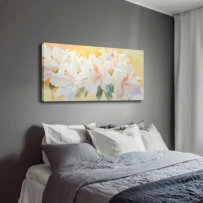 Elegant Lilies Centerpiece Wall Art Canvas Office Home Room Framed 120x60cm
