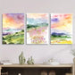 3pcs Abstract landscape watercolor style Metal Print Ready to Hang Art