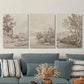 3pcs vintage nostalgic woodland scenery Metal Print Ready to Hang Art