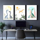 3pcs Playful Dinosaur Designs Wall Decor Metal Print Ready to Hang Art