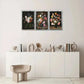 3pcs Jewel-Toned Moody Gothic Ambiance Neutral Metal Print Ready to Hang Art