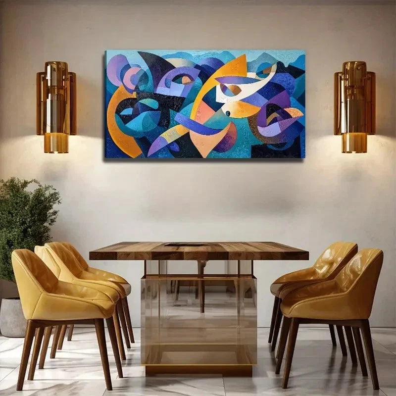Vibrant Abstract Decor Wall Art Canvas Office Home Room Framed 120x60cm