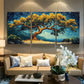 3pcs Old Oak Tree Impasto Design Metal Print Ready to Hang Art