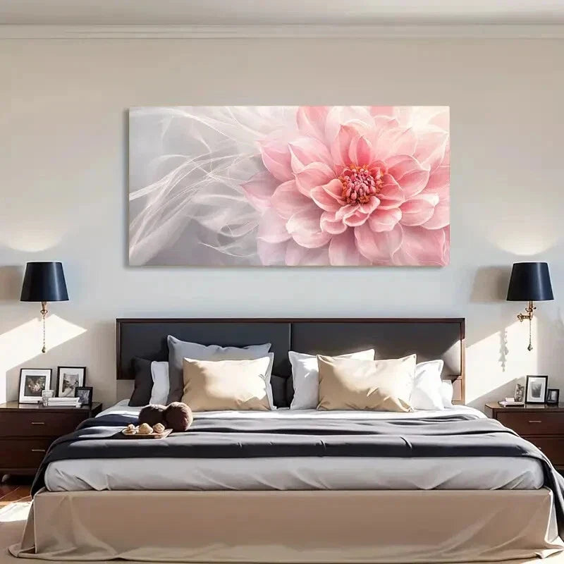 Ethereal Purple Flower Petals Wall Art Canvas Office Home Room Framed 120x60cm