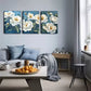 3pcs Triptych White Flowers Canvas Framed 40x60cm - High Quality Print 100% Australian Made Wall Canvas Ready to Hang