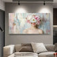 Floral Veil Woman Peony Modern Wall Art Canvas Office Home Room Framed 80x45cm