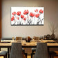 Abstract Red Tulips Modern Wall Art Canvas Office Home Room Framed 120x60cm