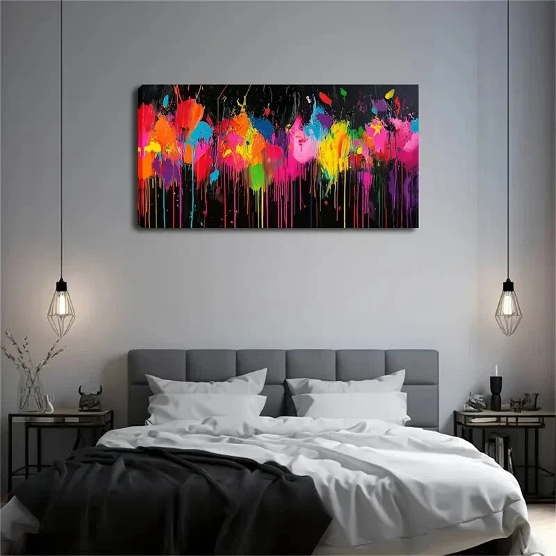 Splashing and Dripping Wall Art Canvas Office Home Room Framed 120x60cm