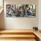 3pcs Featuring a Woman Playing The Guitar Metal Print Ready to Hang Art