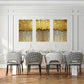 3pcs  Nordic Abstract Golden Gold Lines  Metal Print Ready to Hang Art