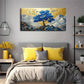 A Lush Blue Tree Rooted Wall Art Canvas Office Home Room Framed 120x60cm