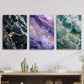 3pcs Golden & Black, Purple & Golden, Blue Metal Print Ready to Hang Art
