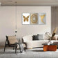 3pcs Golden butterfly, Golden sun, Golden Art Metal Print Ready to Hang Art