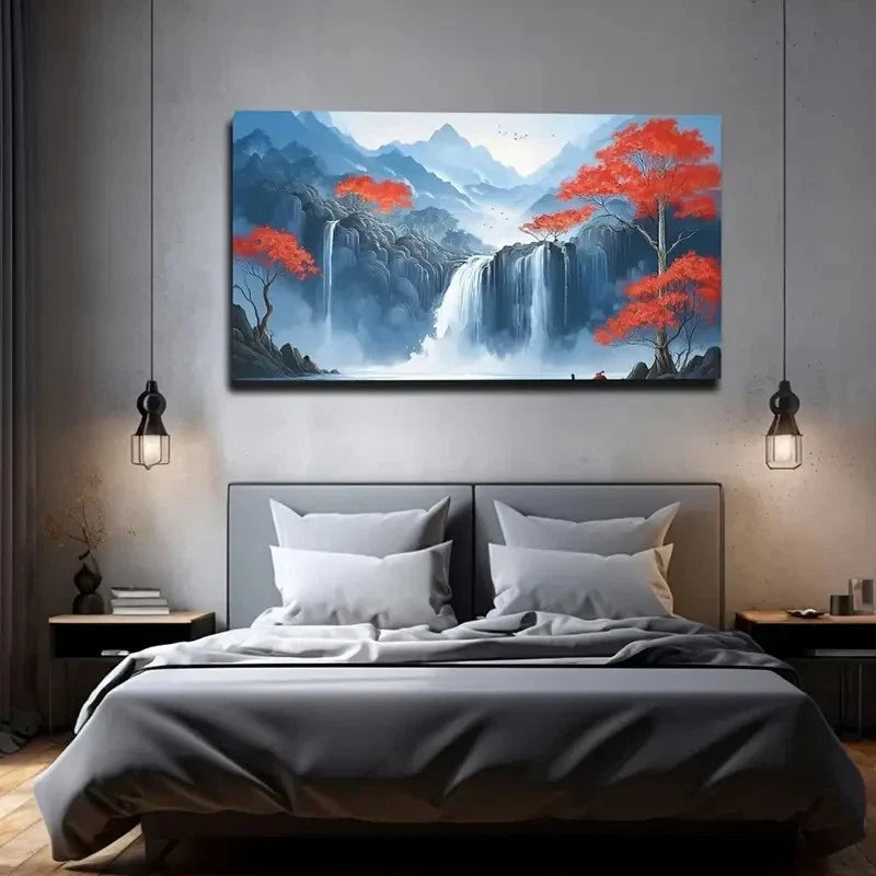 Scenic Landscape Wall Art Canvas Office Home Room Framed 80x45cm