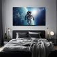 Astronaut Above Earth Abstract Wall Art Canvas Office Home Room Framed 120x60cm