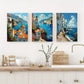 3pcs Italy Coastal Travel Canvas Framed 40x60cm - High Quality Print 100% Australian Made Wall Canvas Ready to Hang