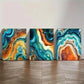 3pcs Artistic Choice Bold Abstract Agate Geode Metal Print Ready to Hang Art