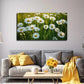 White Wild Chrysanthemum Meadow Wall Art Canvas Office Home Room Framed 120x60cm