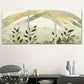 3pcs Elegant Green Leaf Minimalist Plant Metal Print Ready to Hang Art