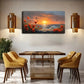 Sunset Over The Sea Vibrant Wall Art Canvas Office Home Room Framed 120x60cm