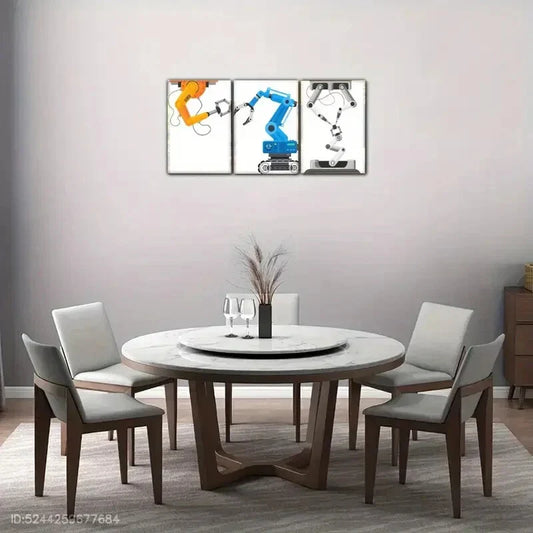 3pcs Space Artistic Engineering Machinery Poster Metal Print Ready to Hang Art