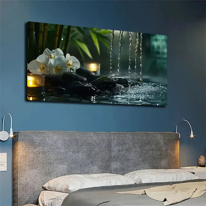 Bohemian Modern Décor Bamboo Wall Art Canvas Office Home Room Framed 120x60cm