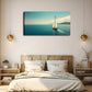 Tranquil Sailboat On Calm Sea Wall Art Canvas Office Home Room Framed 120x60cm