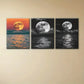 3pcs Moonlight Reflections Painting Metal Print Ready to Hang Art