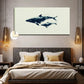 Whale Silhouette Design Wall Art canvas office home room framed 120x60cm