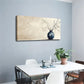 Deep Blue Vase White Floral Wall Art Canvas Office Home Room Framed 120x60cm